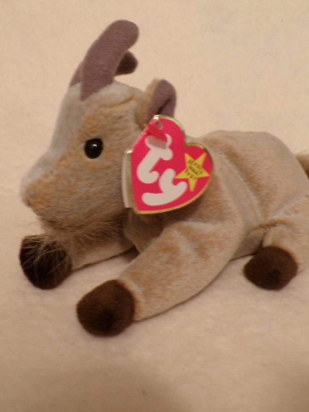 TY Beanie Baby GOATEE the Goat Stuffed Animal Toy 1998 Hologram Tag